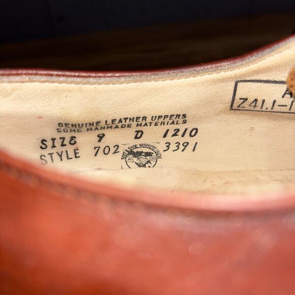 Vintage Iron Age USA Union Made Steel Toe Oxford Shoes Brown Leather Men’s 9D main image 4